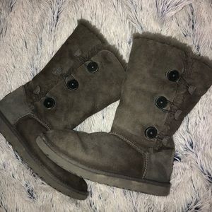 Grey Button Up UGG Boots